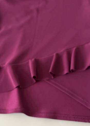 Mor Midi Hamile Eteği Fırfırlı - Görsel 7