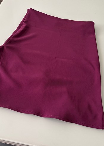 Mor Midi Hamile Eteği Fırfırlı - Görsel 5