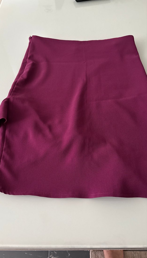 Mor Midi Hamile Eteği Fırfırlı - Görsel 4