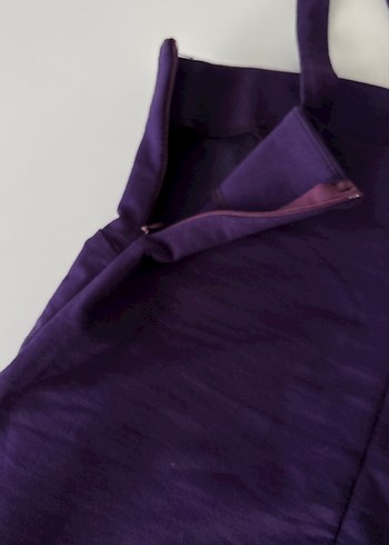Mor İpek Görünümlü Askılı Elbise - Görsel 2