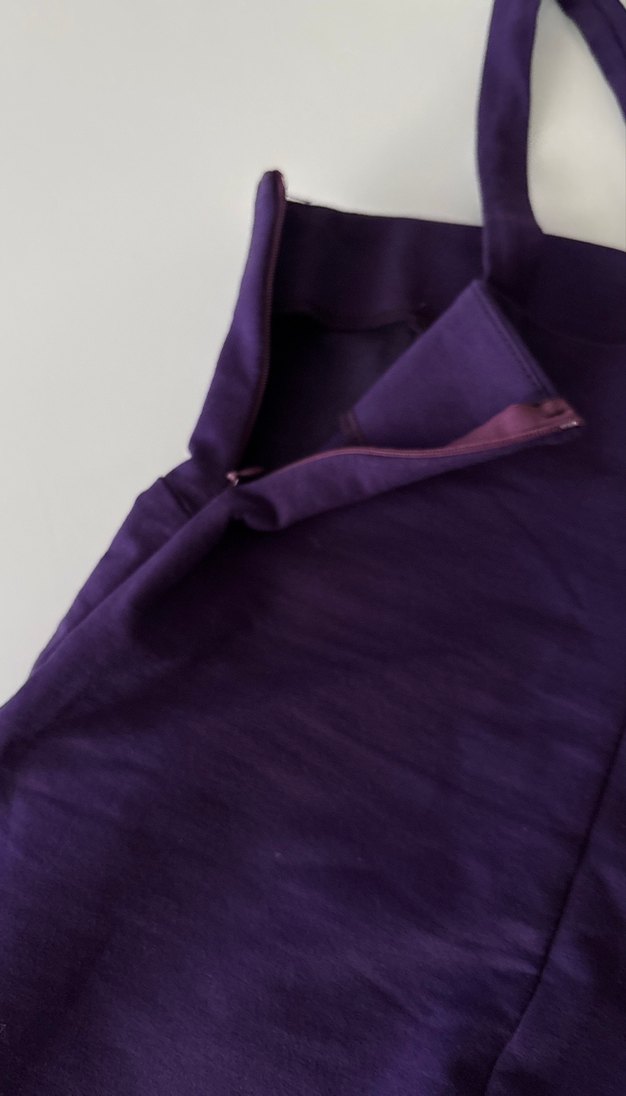 Mor İpek Görünümlü Askılı Elbise - Görsel 2