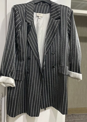 Zara Cizgili Oversize Blazer Ceket