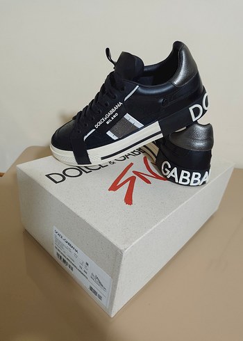 Dolce & Gabbana Siyah Deri Sneaker