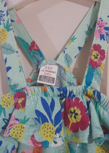 Çiçek Desenli Renkli Kız Elbisesi - Görsel 2