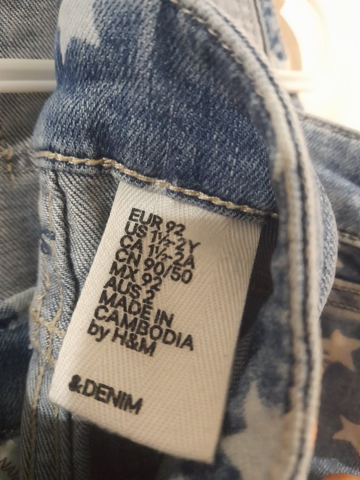 Kızlar için Yıldız Desenli Denim Tulum - Görsel 3
