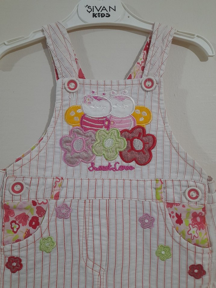 Çiçek Nakışlı Kız Çocuk Elbisesi jile - Görsel 2