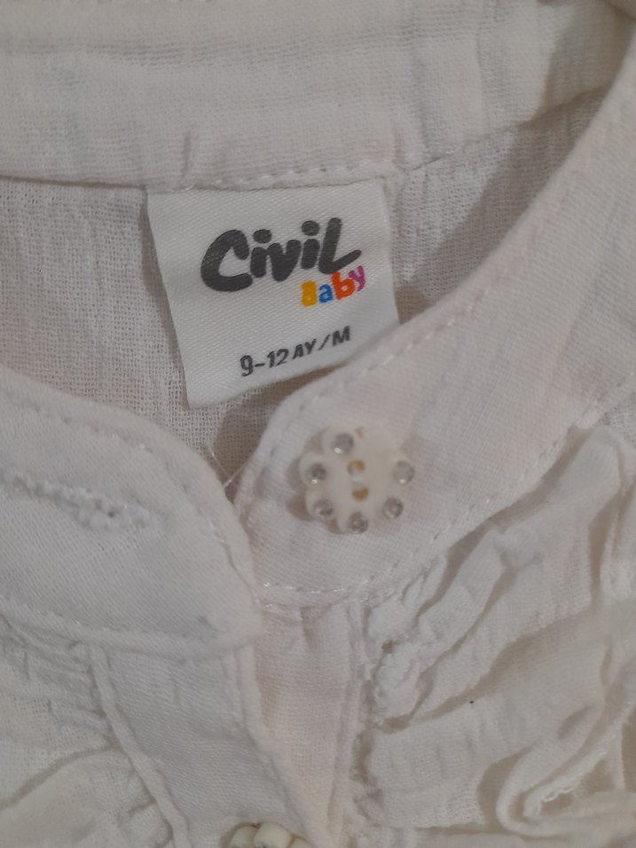 Kız Çocuk Beyaz Kolsuz Fırfırlı Bluz - Görsel 3