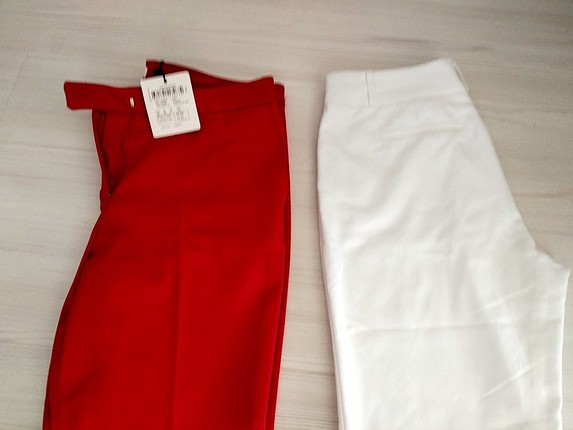 38 Beden kırmızı beyaz pantolon