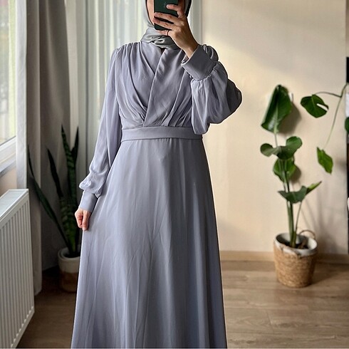 Şifon kruvaze abiye - Görsel 5