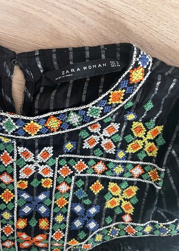 Boncuk İşlemeli Bohem Kadın Bluz kusursuz - Görsel 3