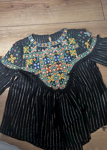 Boncuk İşlemeli Bohem Kadın Bluz kusursuz - Görsel 2