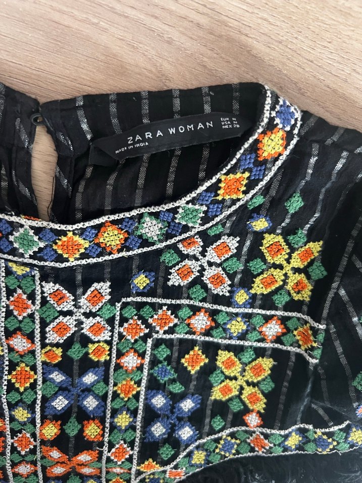 Boncuk İşlemeli Bohem Kadın Bluz kusursuz - Görsel 3