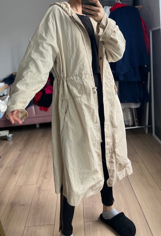 Bej Kadın Midi Trençkot 1-2 kez kullanıldı - Görsel 2