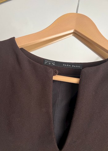 Acı kahve düğmeli çok iyi durumda 1-2 kez giyildi krep kumaş - Görsel 3