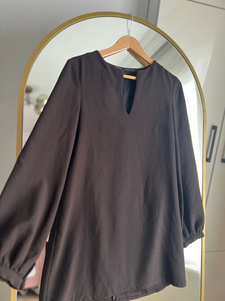 Acı kahve düğmeli çok iyi durumda 1-2 kez giyildi krep kumaş - Görsel 4