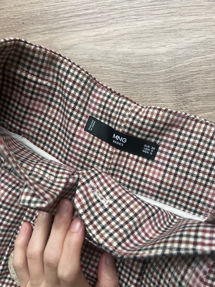 Mango Ekose Desenli Kadın Kumaş Pantolon - Görsel 2