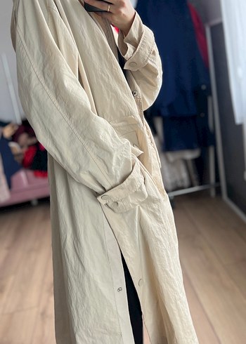 Bej Midi Kadın Trençkot - Görsel 3