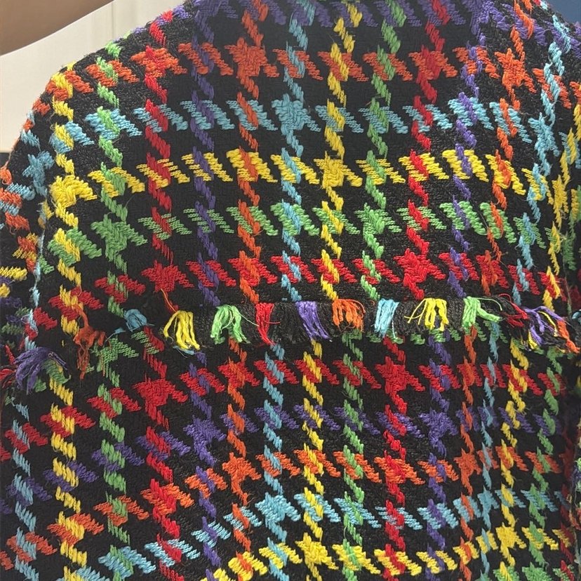 Renkli Desenli Kadın Mini Ceket - Görsel 4