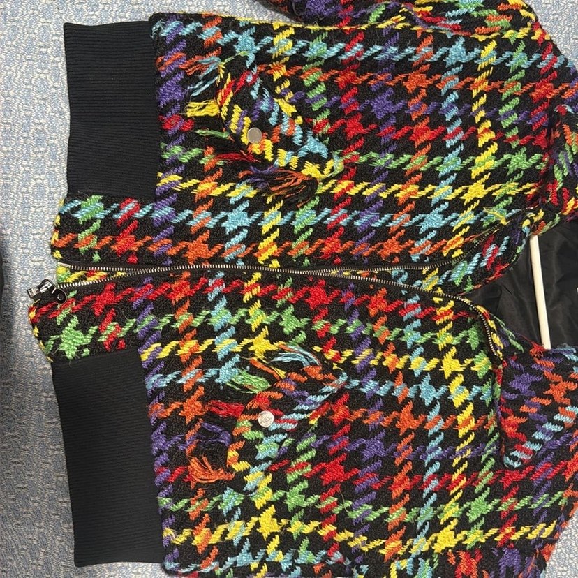 Renkli Desenli Kadın Mini Ceket - Görsel 3