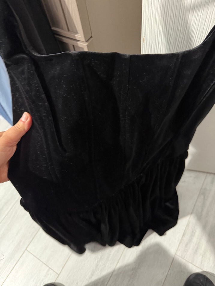 Siyah Gotik Mini Straplez Büstiyer - Görsel 2