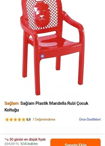 Beden kırmızı Renk Çocuk sandalye