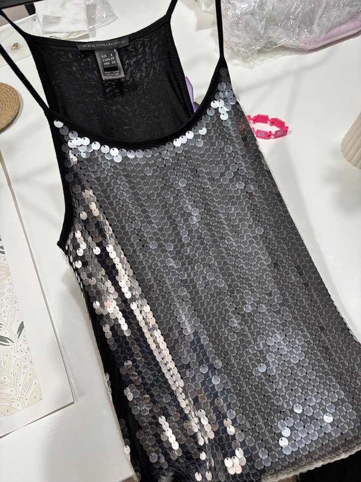 Gri Payetli Midi Abiye Elbise mango - Görsel 5