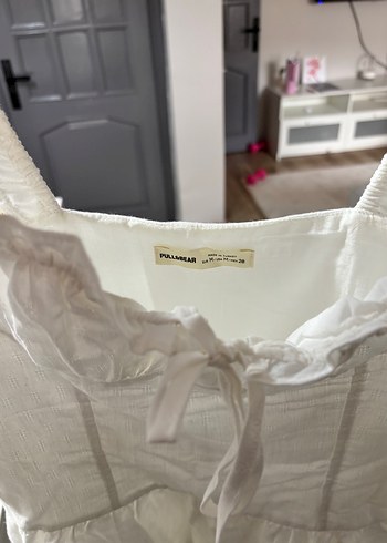 Pull and bear beyaz elbise - Görsel 6