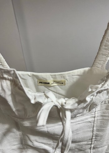 Pull and bear beyaz elbise - Görsel 5