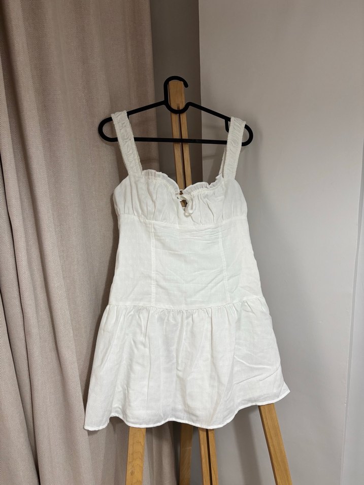 Pull and bear beyaz elbise - Görsel 3