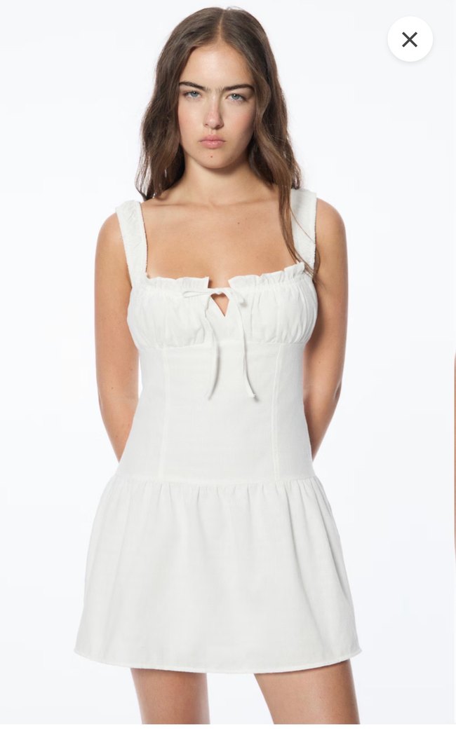 Pull and bear beyaz elbise - Görsel 2