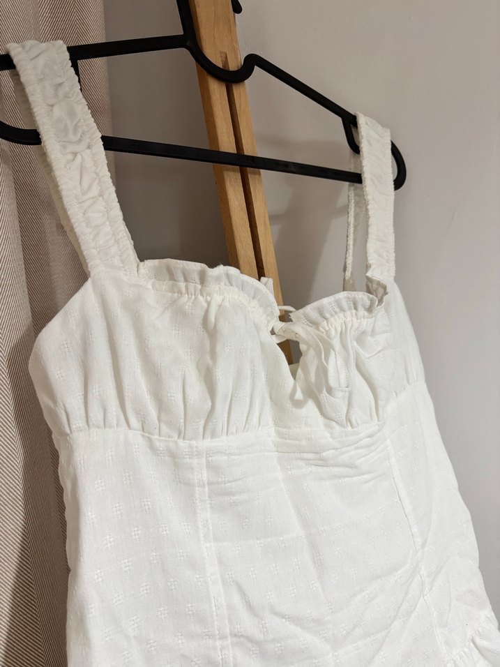 Pull and bear beyaz elbise - Görsel 4