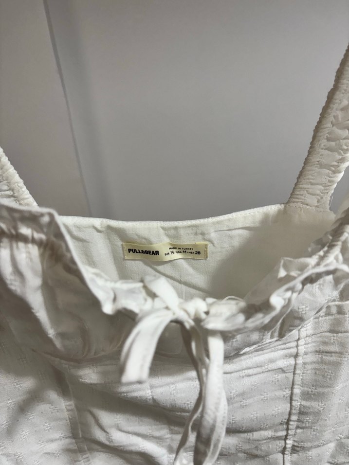 Pull and bear beyaz elbise - Görsel 5