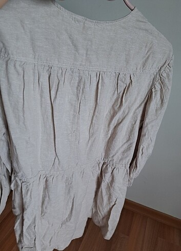 Keten gömlek elbise - Görsel 4