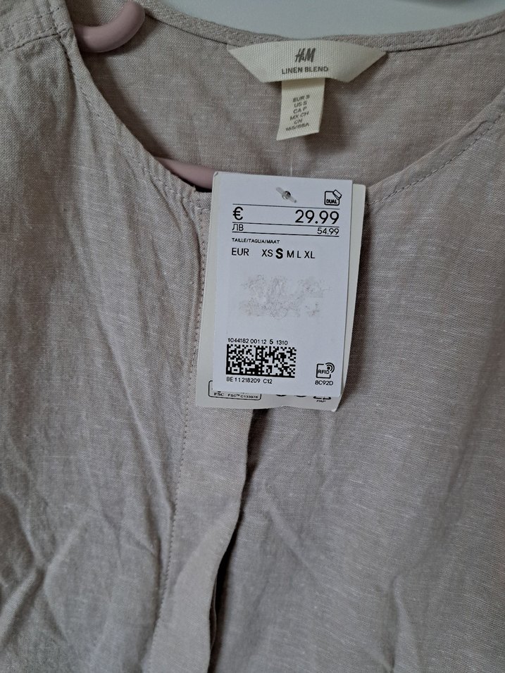 Keten gömlek elbise - Görsel 2