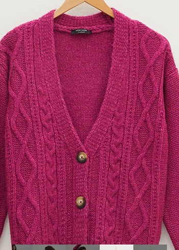 Pembe  Örgü Kadın Hırka - Görsel 5