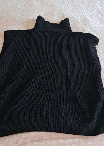 Fermuarlı Siyah Kadın selanik Örgü süveter - Görsel 3