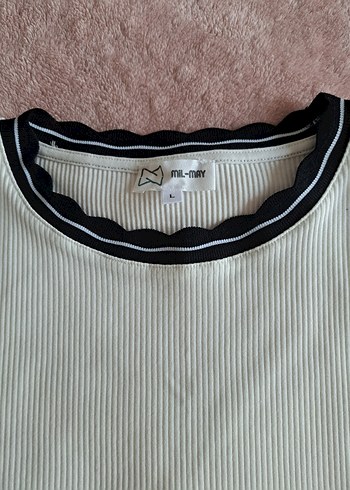 Beyaz Kısa Kollu Pamuklu Tişört - Görsel 2