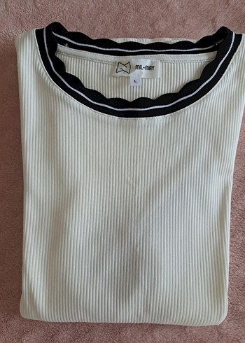 Beyaz Kısa Kollu Pamuklu Tişört - Görsel 4