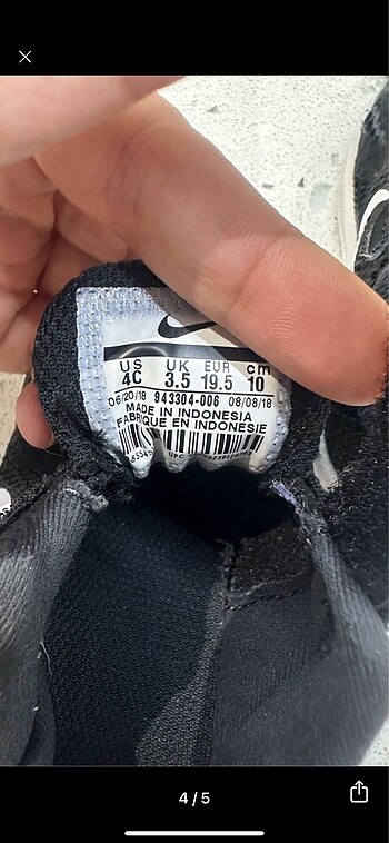 19 Beden Nıke bebek ayakkabı