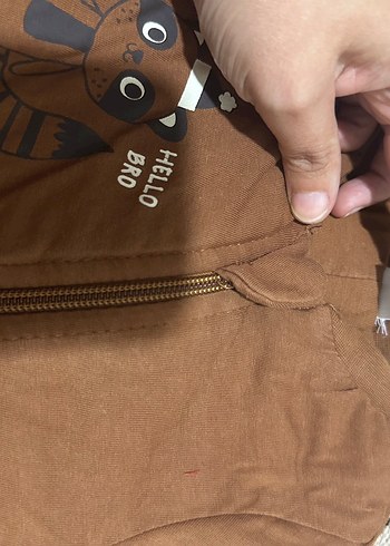 Kahverengi Fermuarlı Bebek Tulumu - Görsel 3