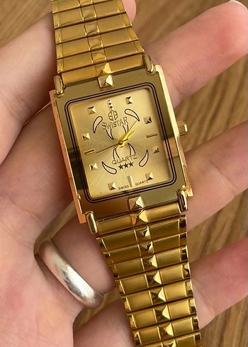 Diğer Swistar Swiss Quartz Nostaljik Altin Kaplama Kol Saati