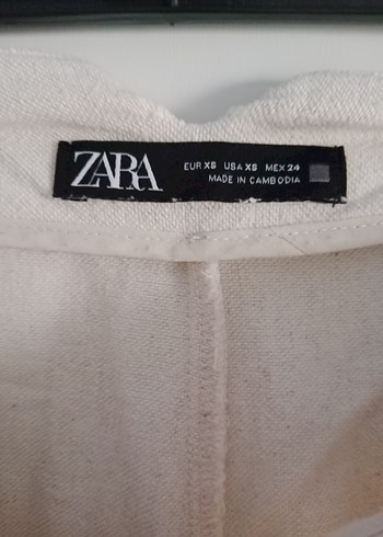 Zara Kadın Bej Keten Pilili Midi Pantolon