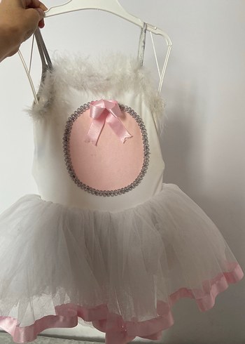 Pembe Nakışlı Fırfırlı Kız Çocuk Elbisesi