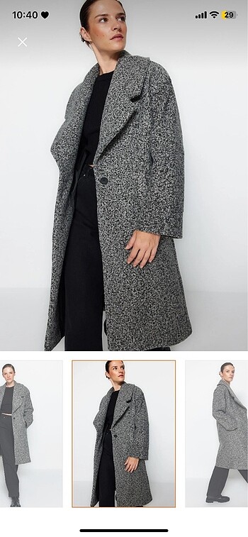 Oversize uzun yünlü kaşe kaban