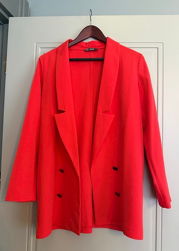 Dilvin Nar çiçeği Kadın Düğmeli Blazer Ceket