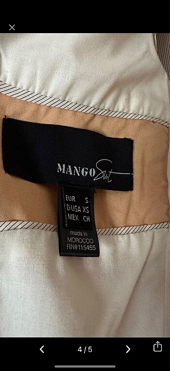 s Beden MANGO SUİT CEKET