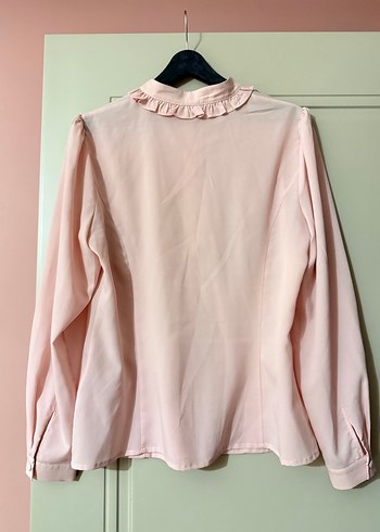 Aker Pembe Vintage Fırfırlı Kadın Gömlek - Görsel 2