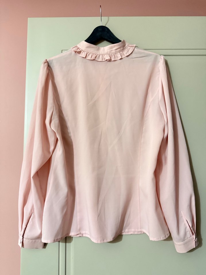 Aker Pembe Vintage Fırfırlı Kadın Gömlek - Görsel 2