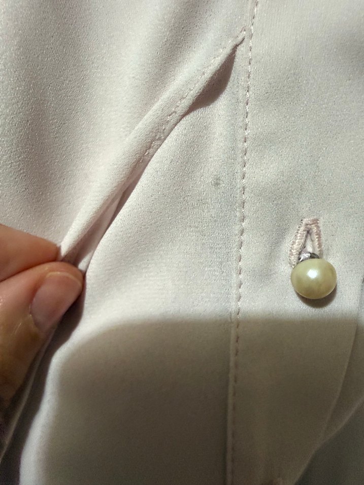 Pudra inci Düğmeli Aker gömlek - Görsel 5