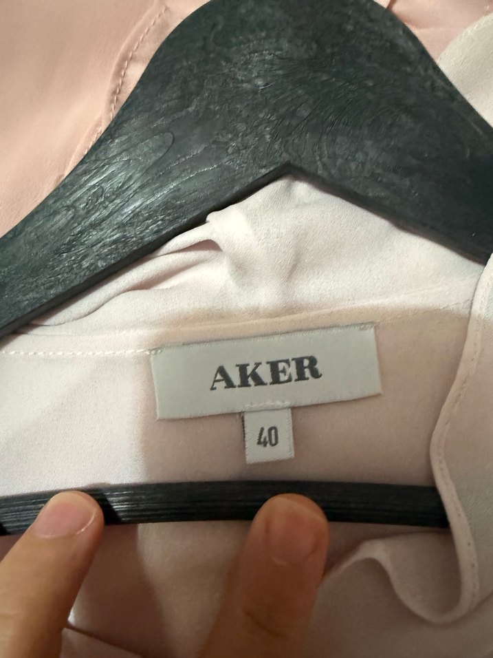 Pudra inci Düğmeli Aker gömlek - Görsel 3